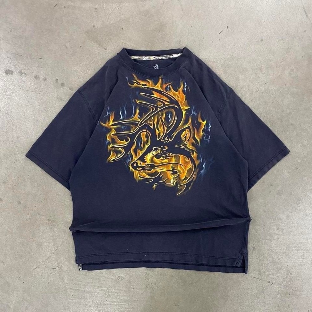 Y2K Deer Hunting‎ On Fire Legendary Outdoors T-Shirt Size XL